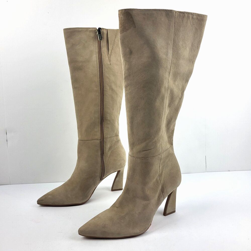Vince Camuto Shoes Women 6.5M Tressara Boot Knee High Leather Point Toe Zip Tall